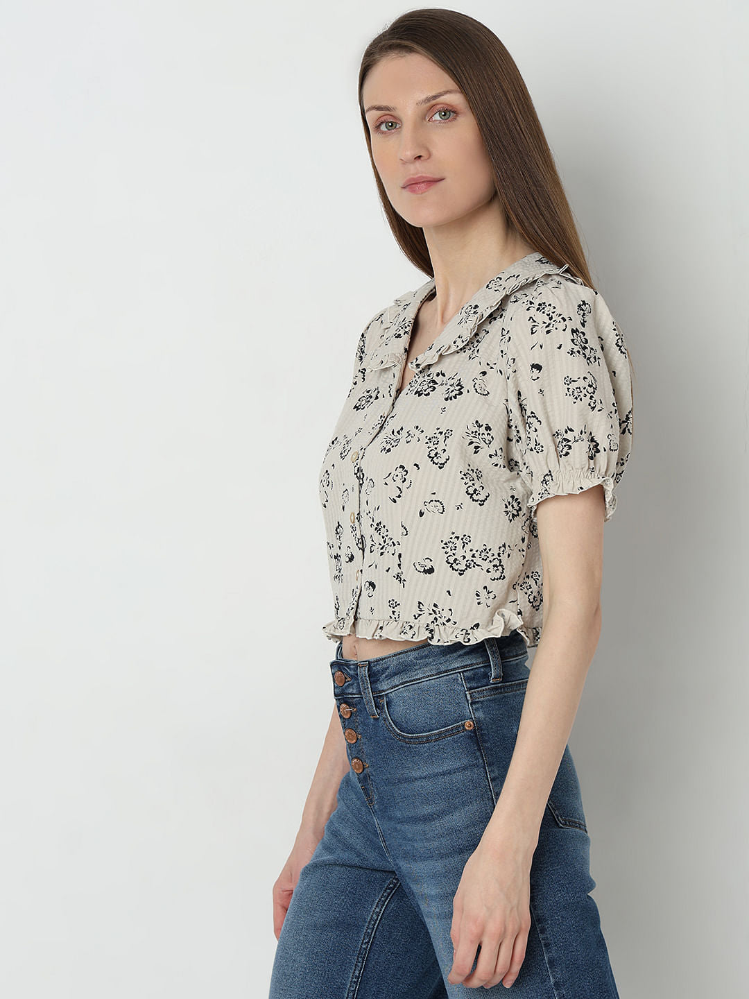 Light Beige Printed Shirt