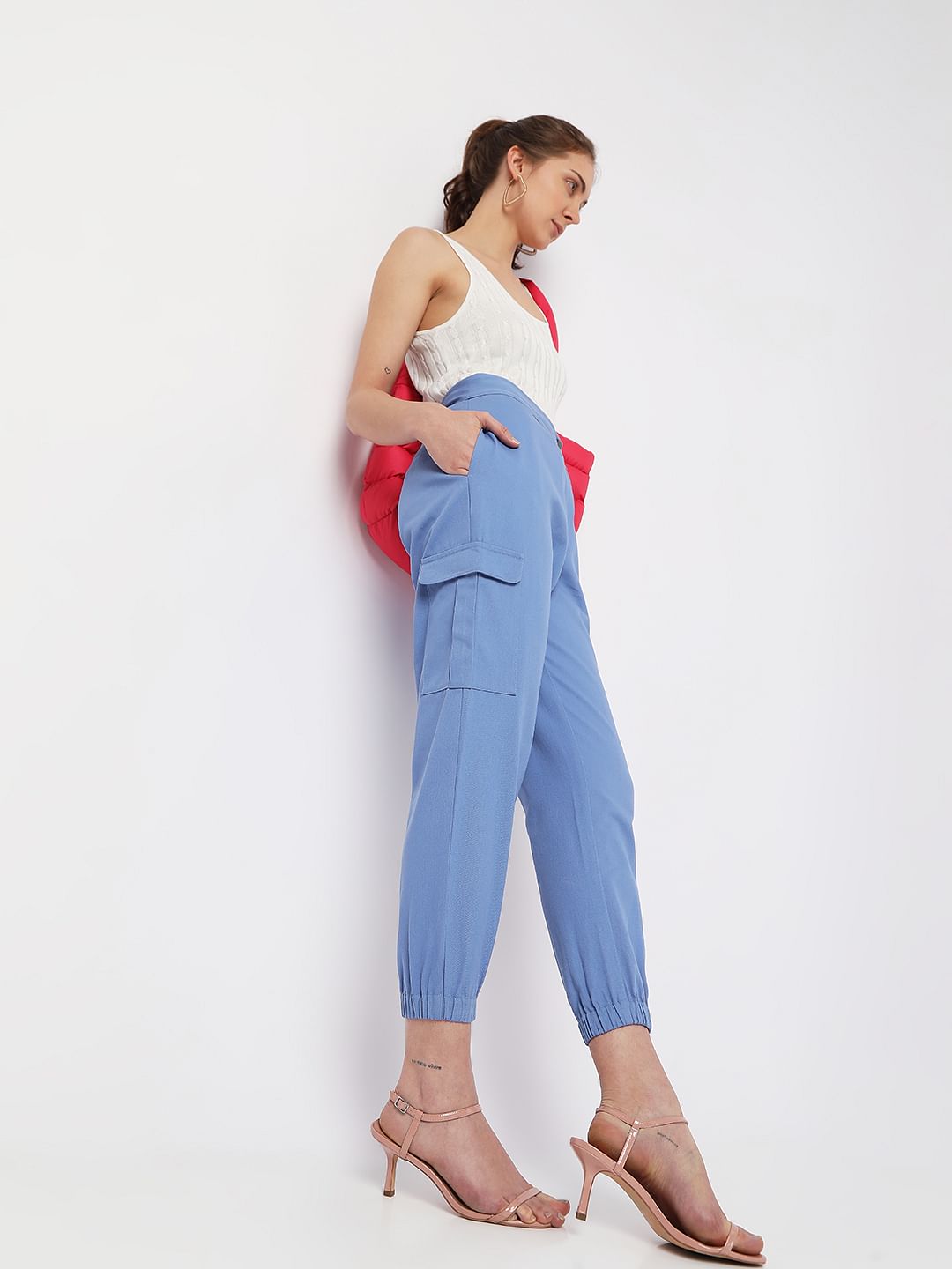 Blue High Rise Pants