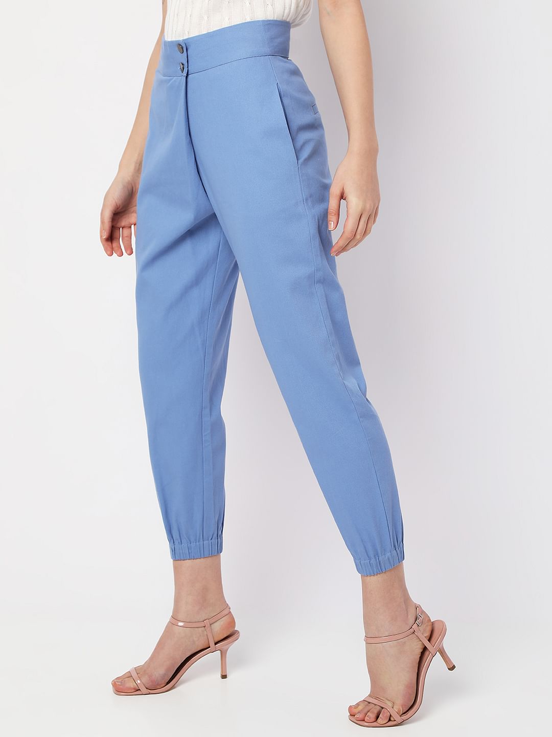 Blue High Rise Pants