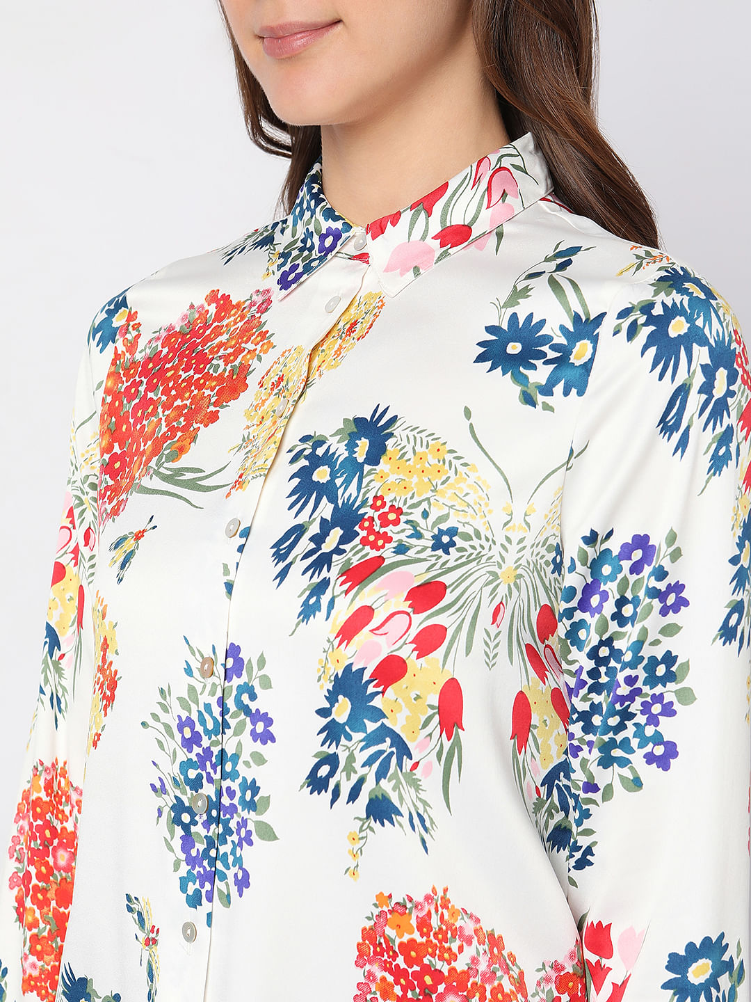 White Floral Shirt