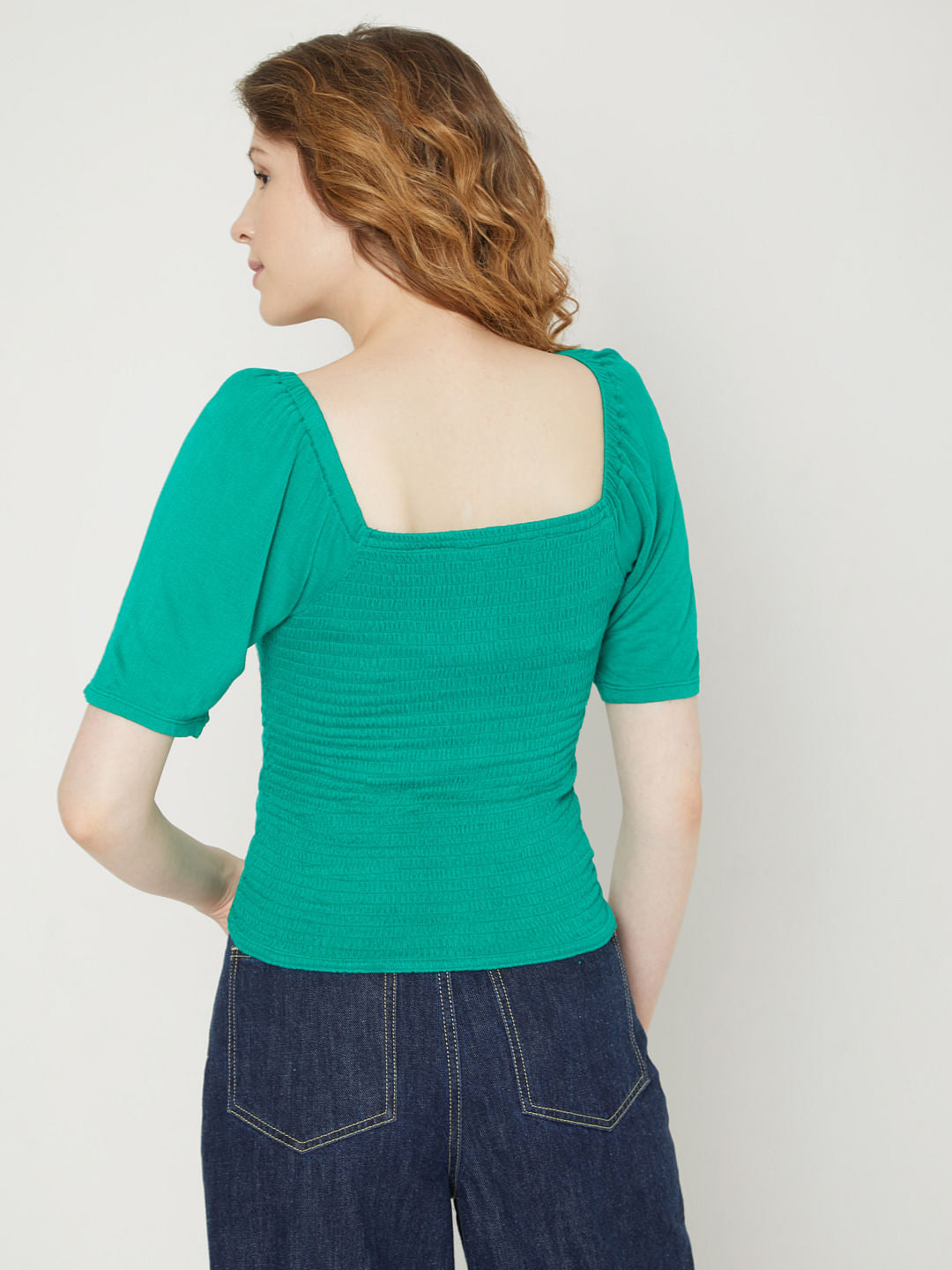 Green Ruched Top