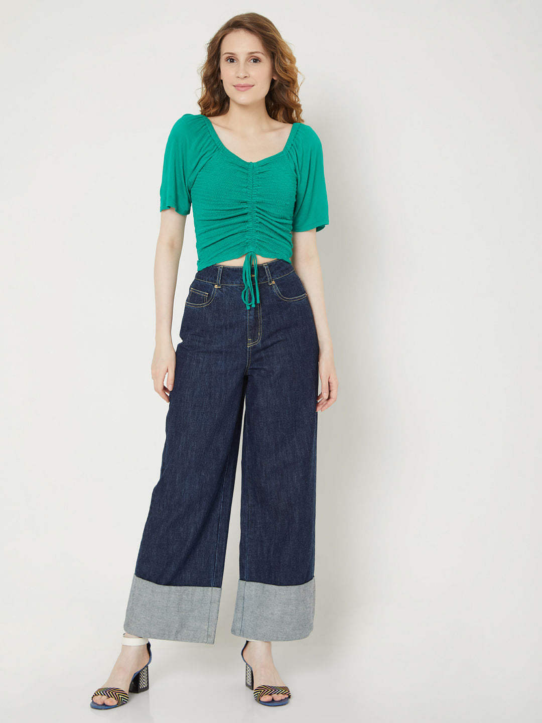 Green Ruched Top