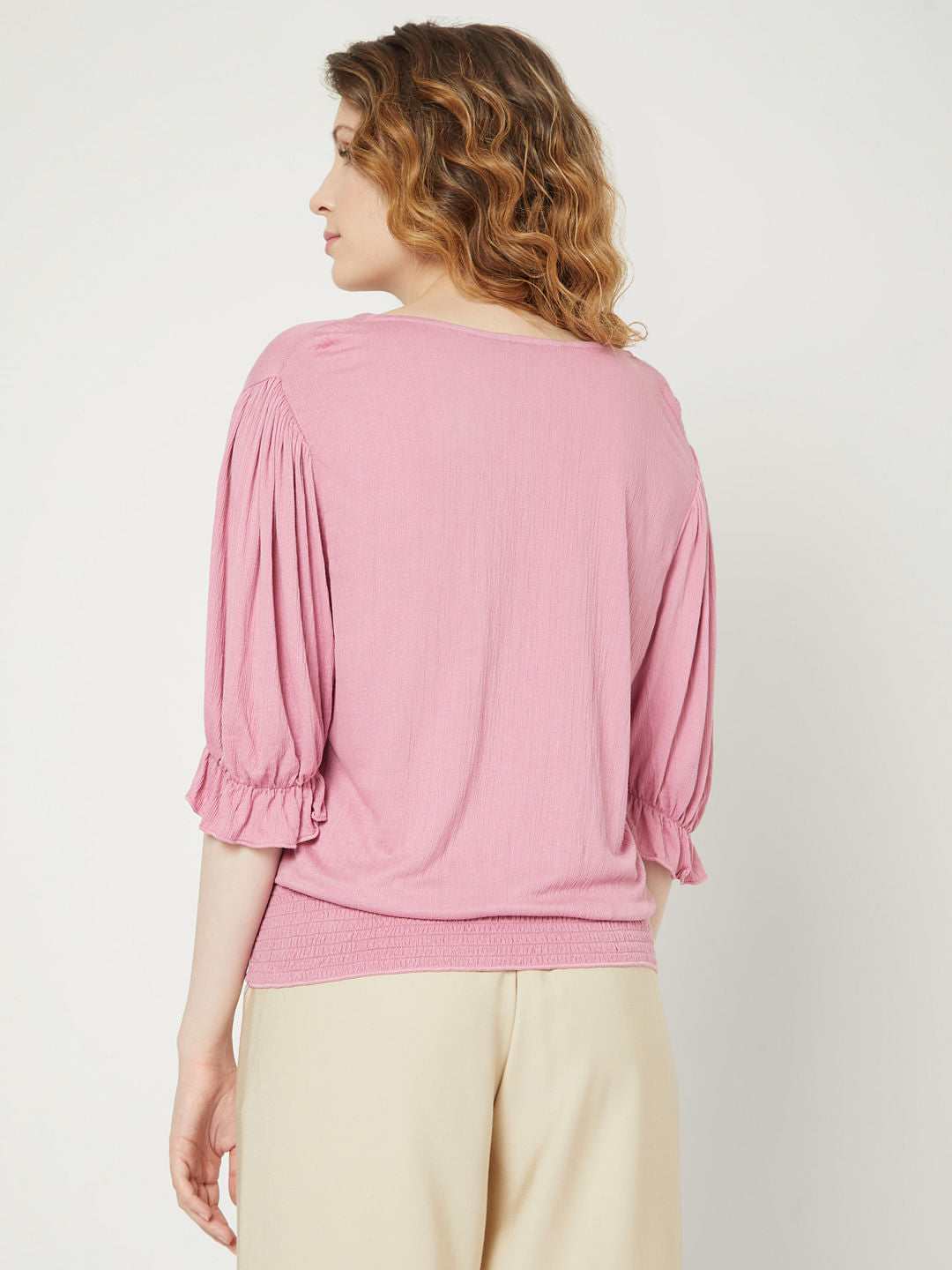 Pink V Neck Top