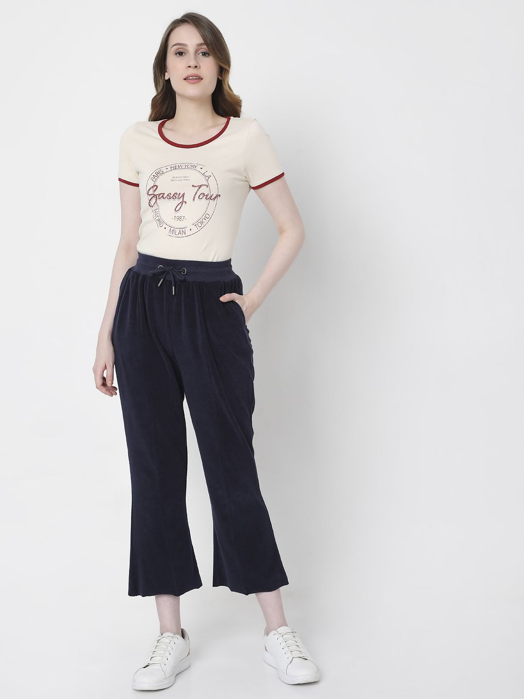 Blue Bootcut Sweatpants
