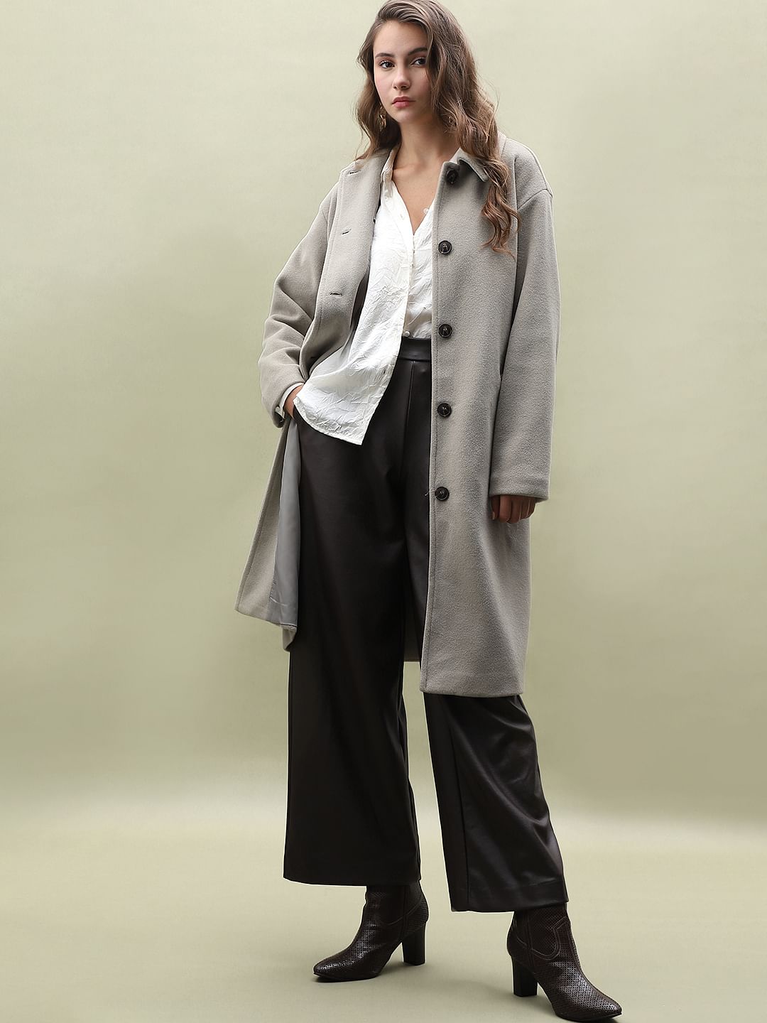 Grey Long Duster Coat