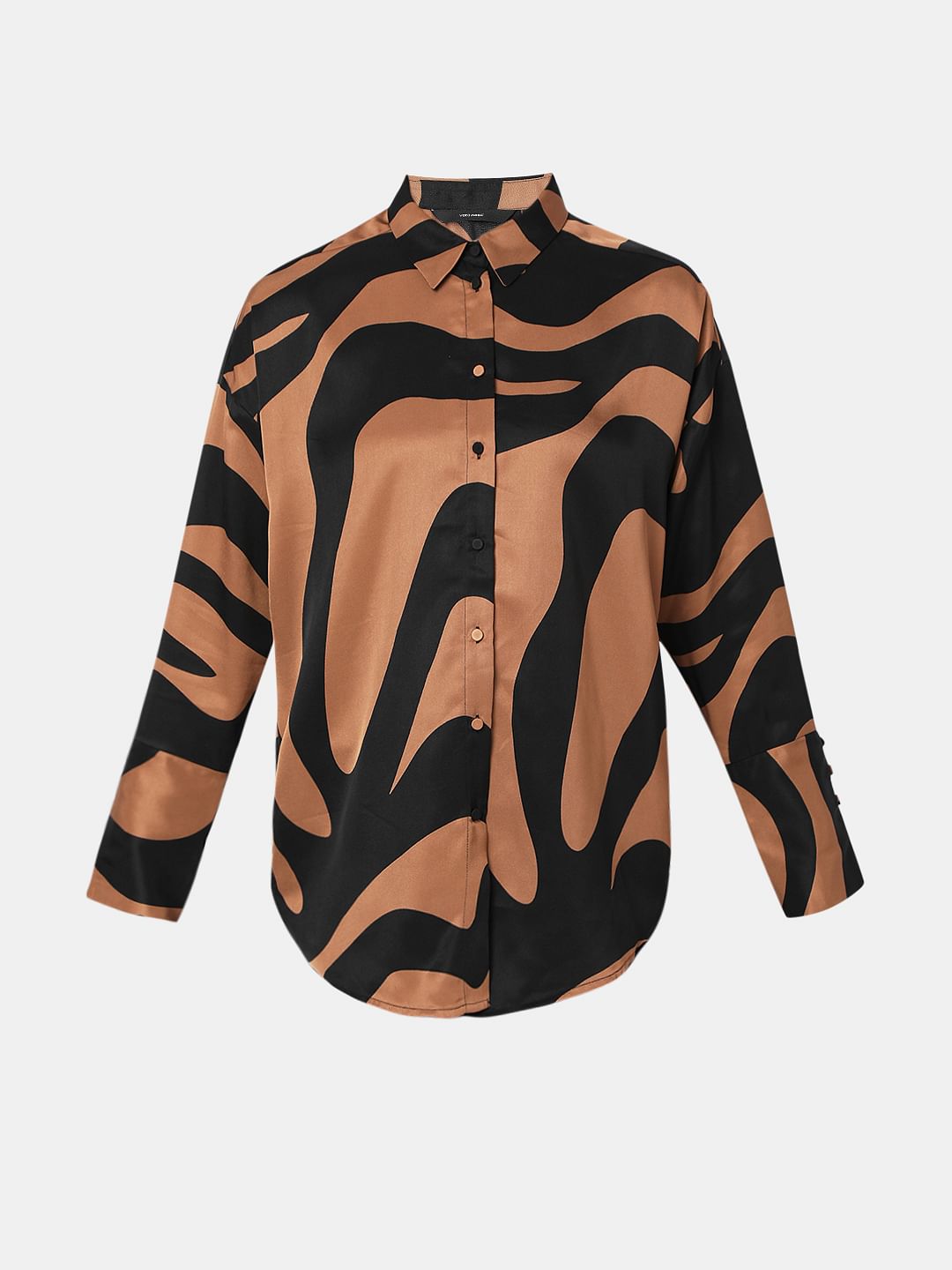 Brown Printed Long Shirt