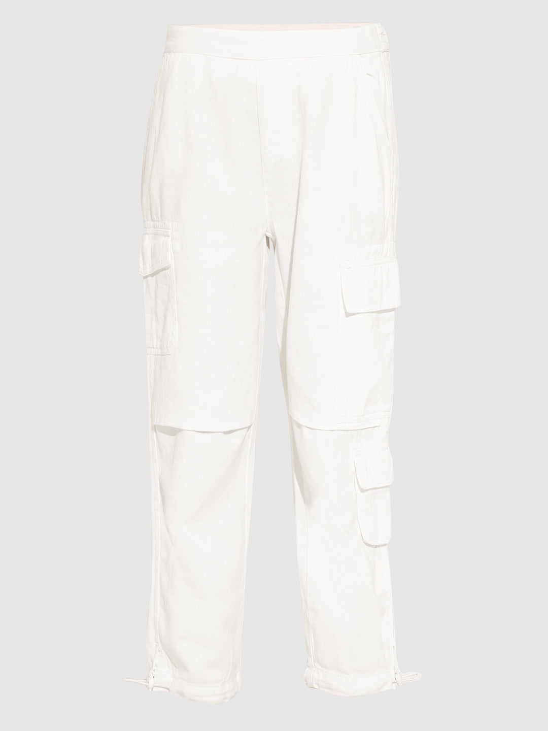 GIRLS White Cotton Cargo Pants