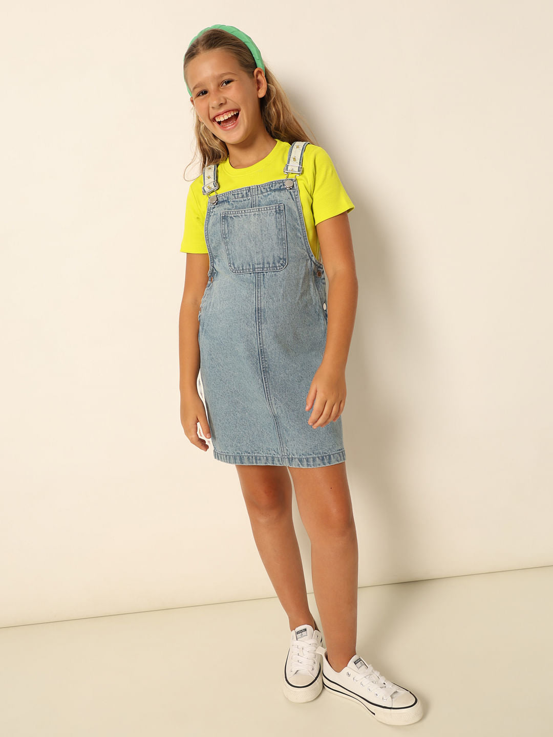 Blue Cotton Denim Dungaree - 4Y