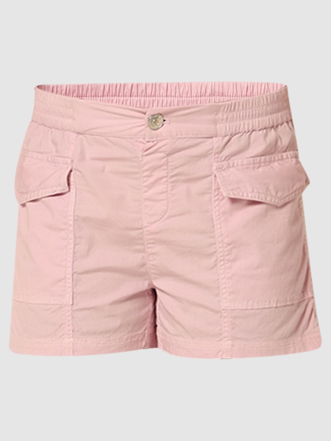 Girls Pink Mid Rise Cargo Shorts