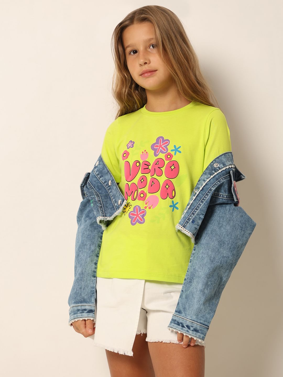 Neon Green Graphic Print T-Shirt - 5/6Y