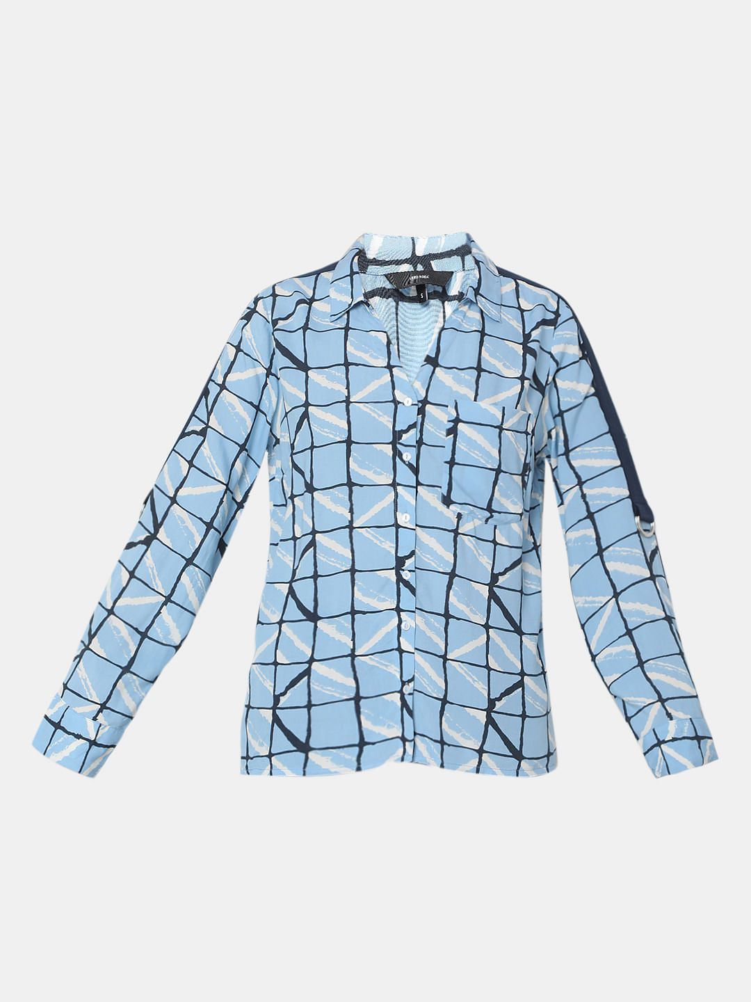 Blue Grid Print Shirt