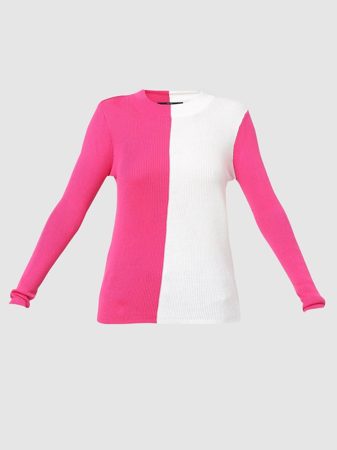 Fuchsia Colourblocked Sweater