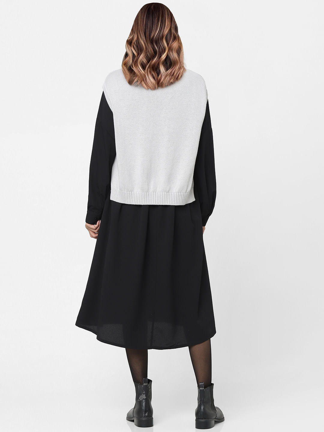 Grey Cable Knit Vest