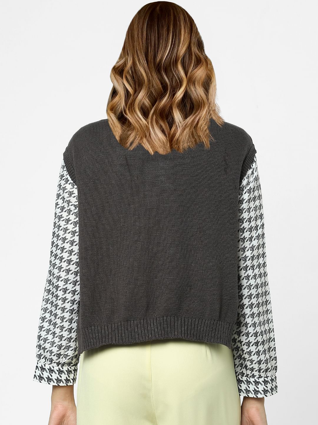 Dark Grey Cable Knit Vest