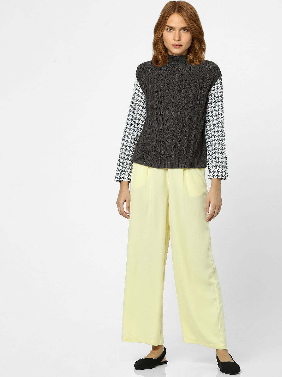 Dark Grey Cable Knit Vest