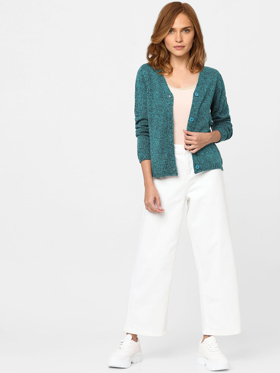 Blue Textured Cardigan
