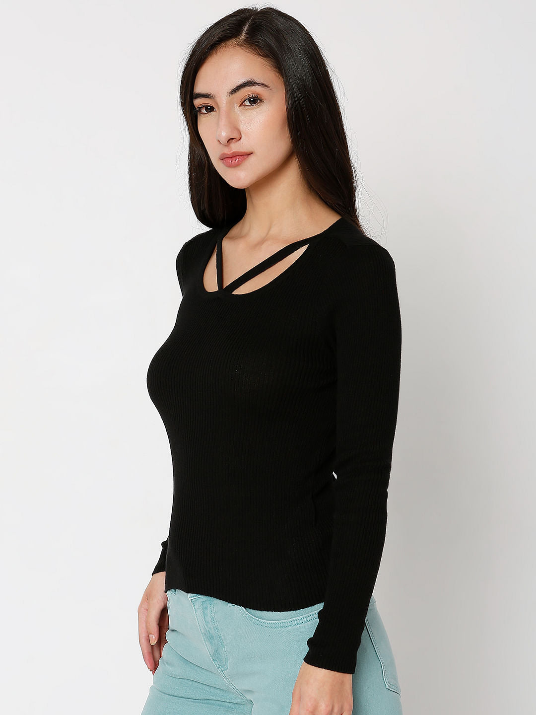 Black Ribbed Sweater