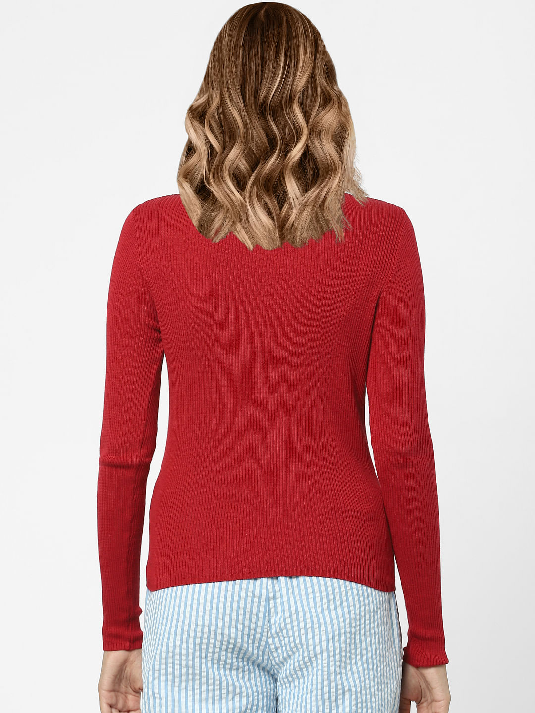 Red Ribbed Sweater