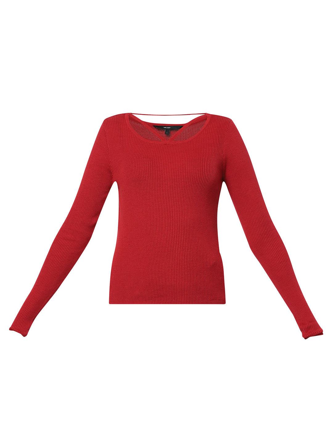 Red Ribbed Sweater