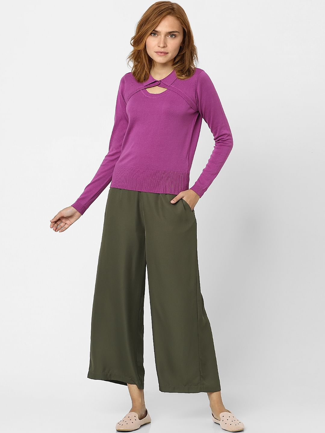 Purple Peephole Detail Sweater