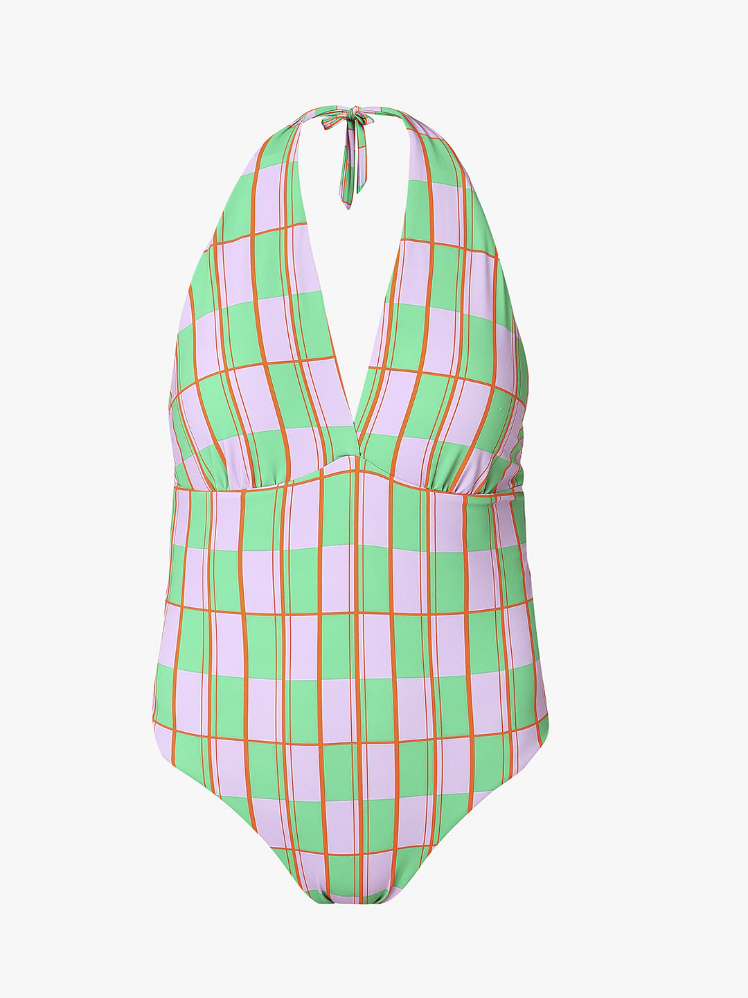 Green Abstract Print Swimsuit