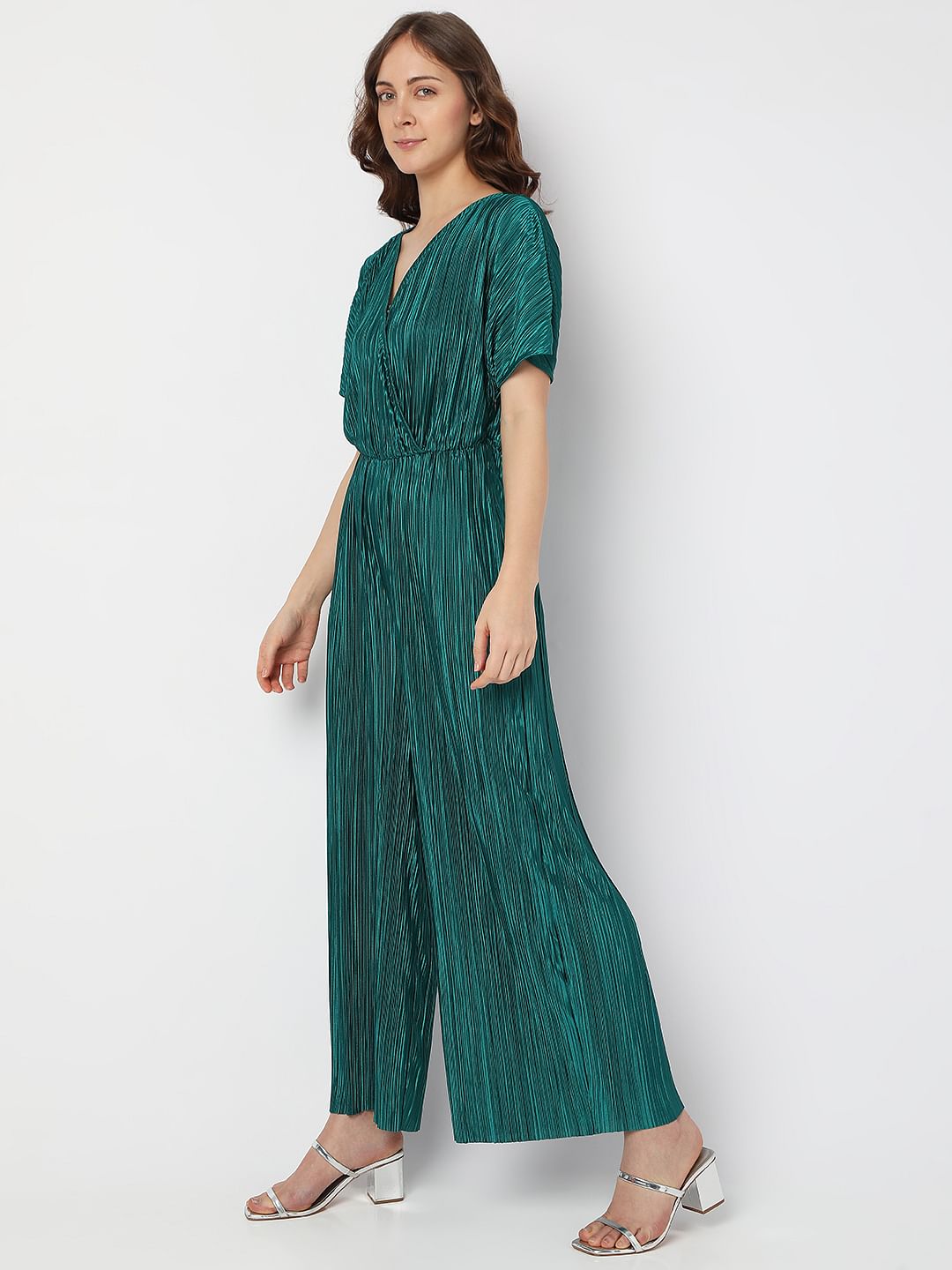 Green Plisse Jumpsuit