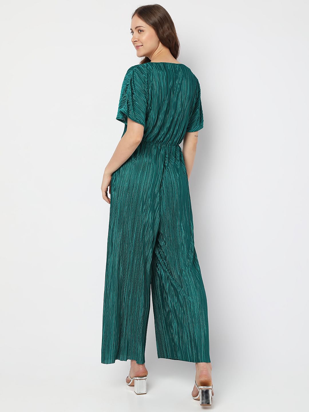 Green Plisse Jumpsuit