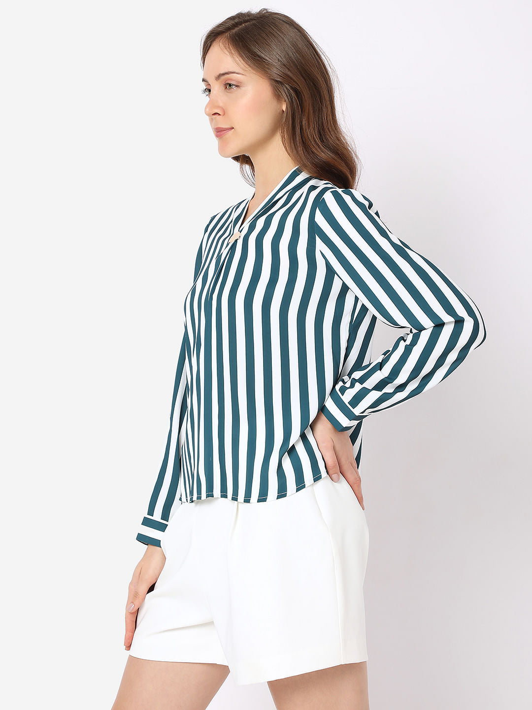 Green Striped Top