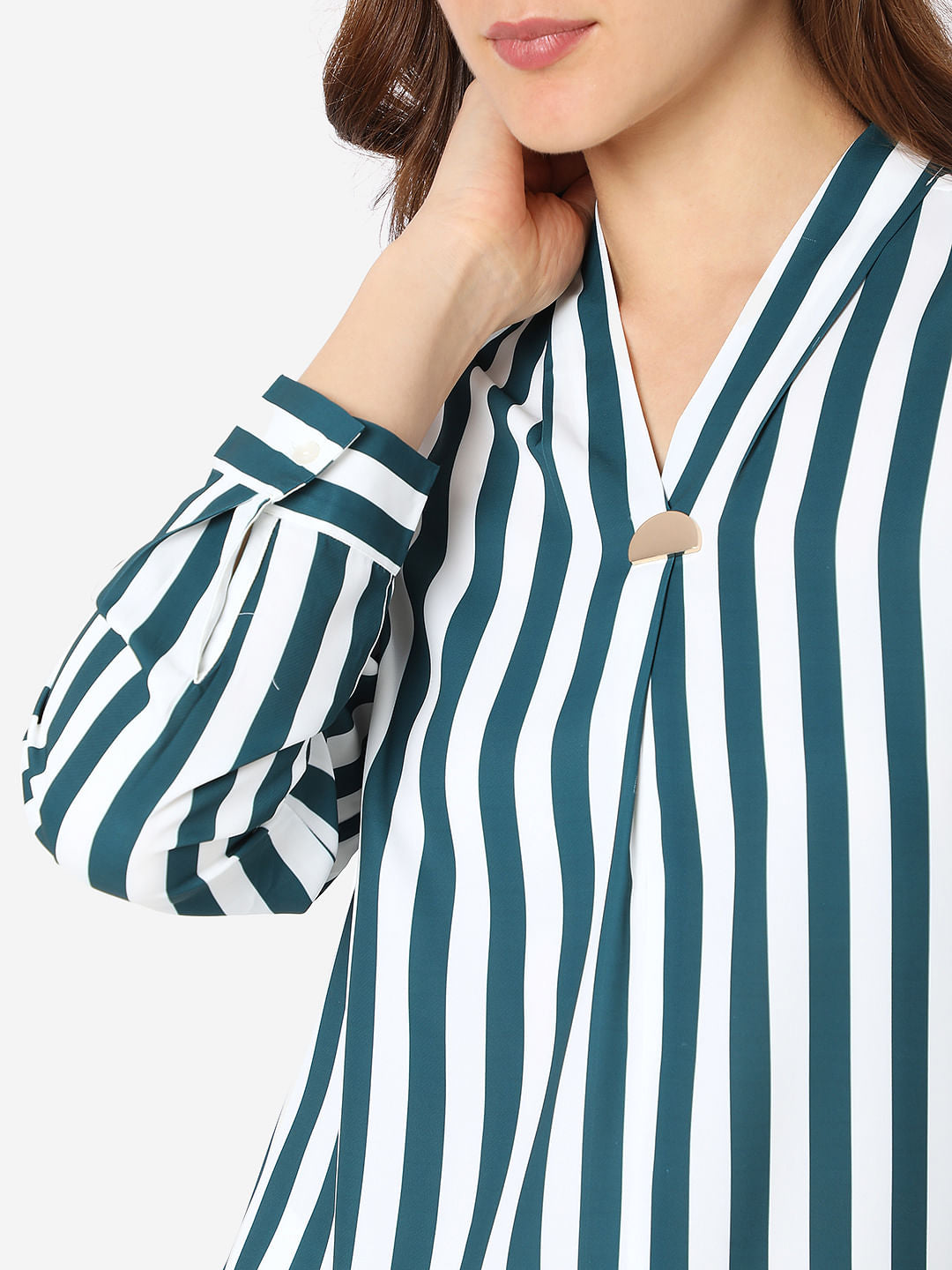 Green Striped Top