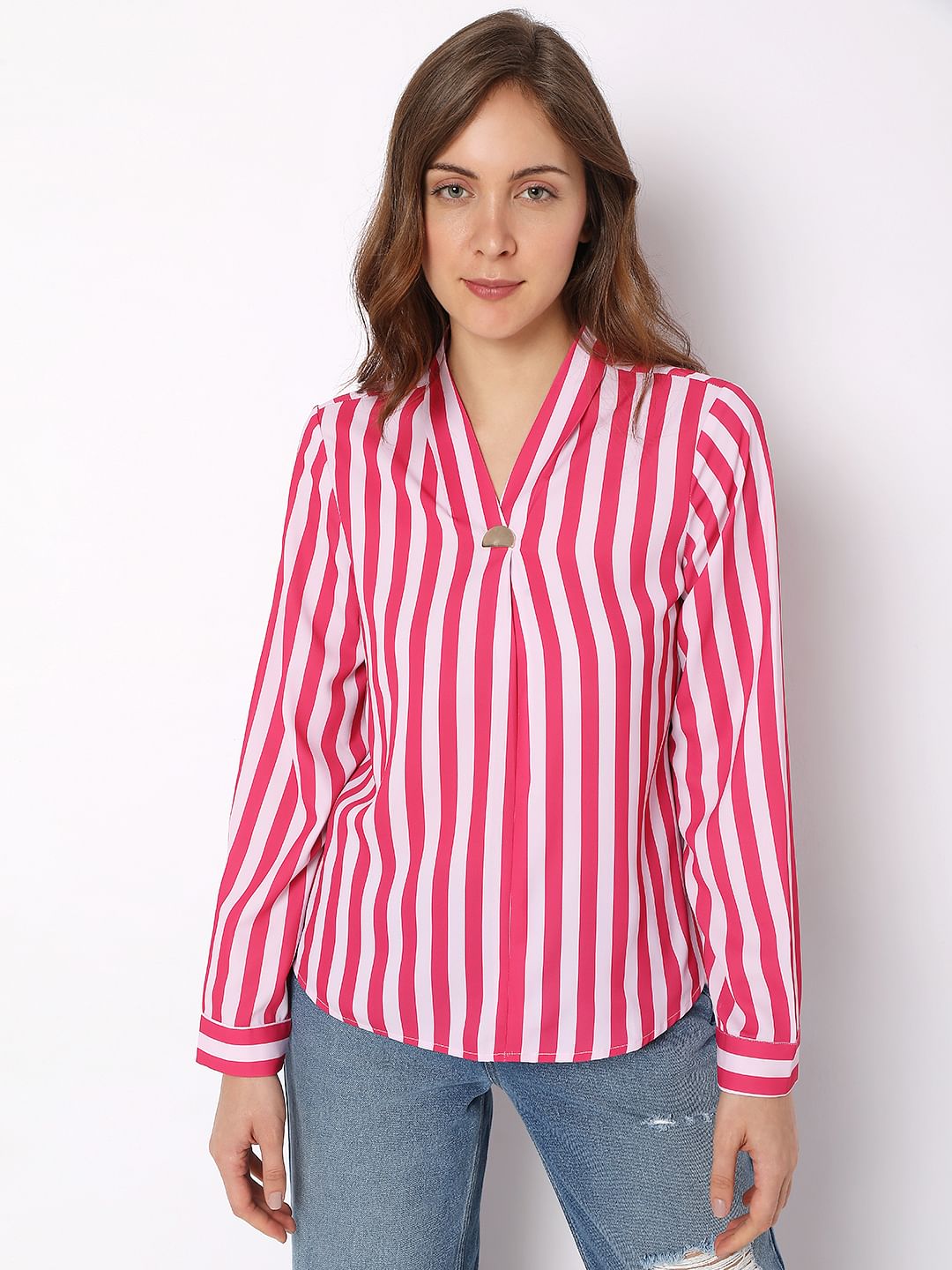 Pink Striped Top