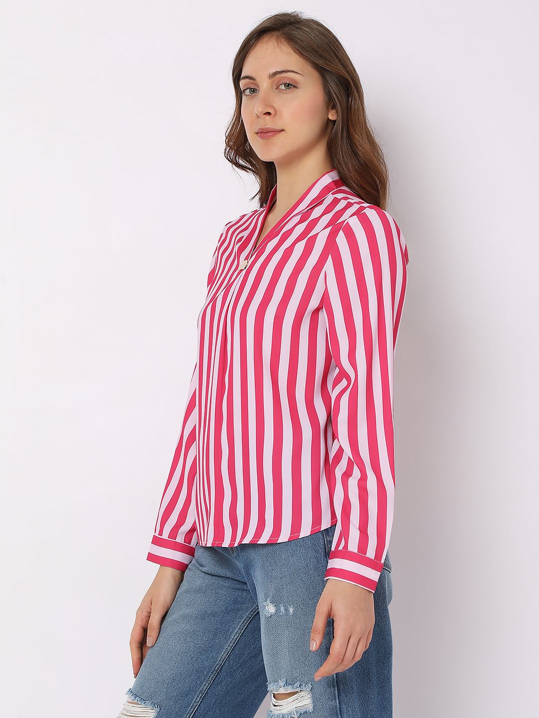 Pink Striped Top