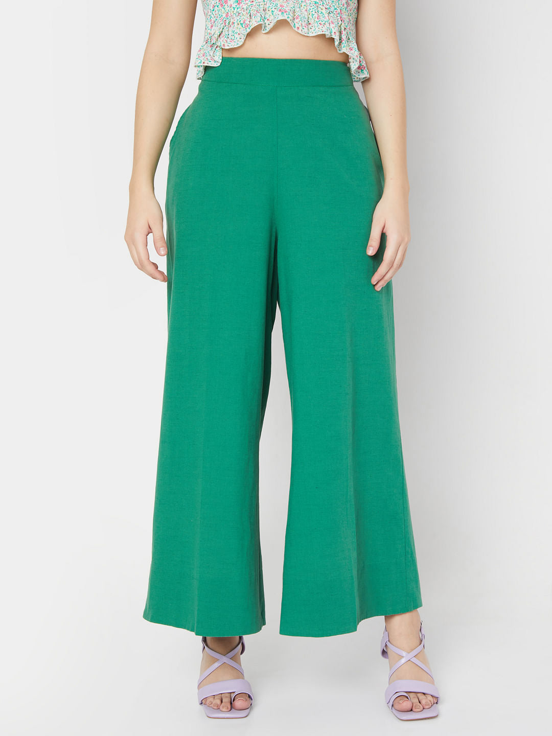 Green Wide Leg Pants