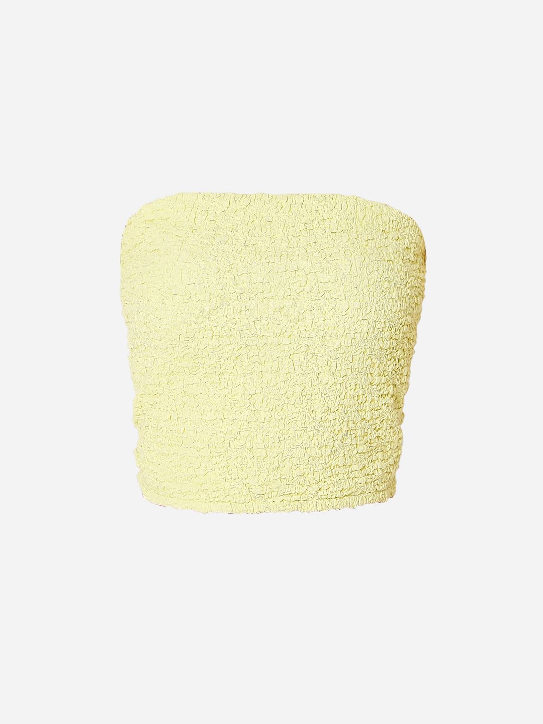 Yellow Smocked Tube Top