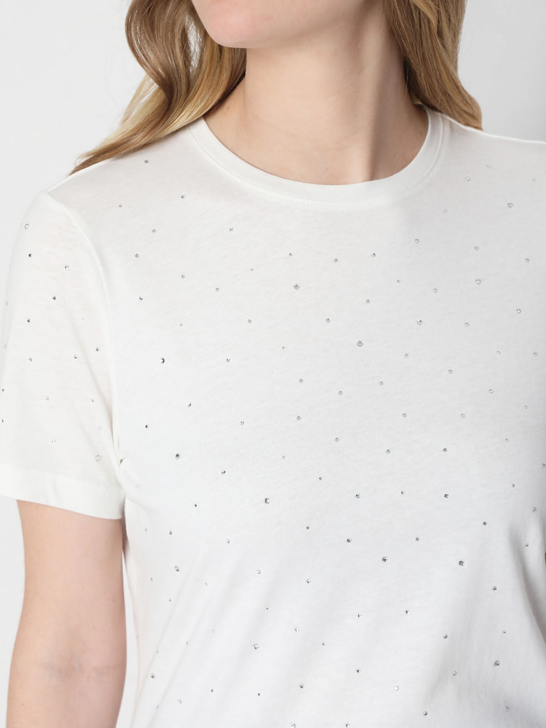 White Embellished T-Shirt