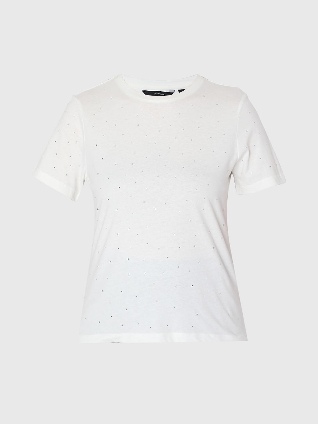 White Embellished T-Shirt
