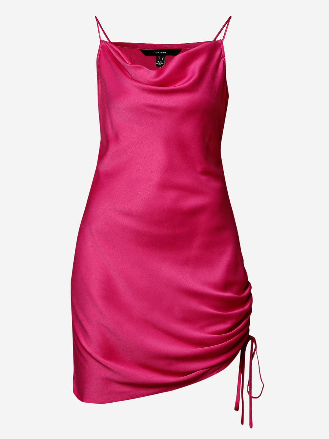 Pink Ruching Spaghetti Dress