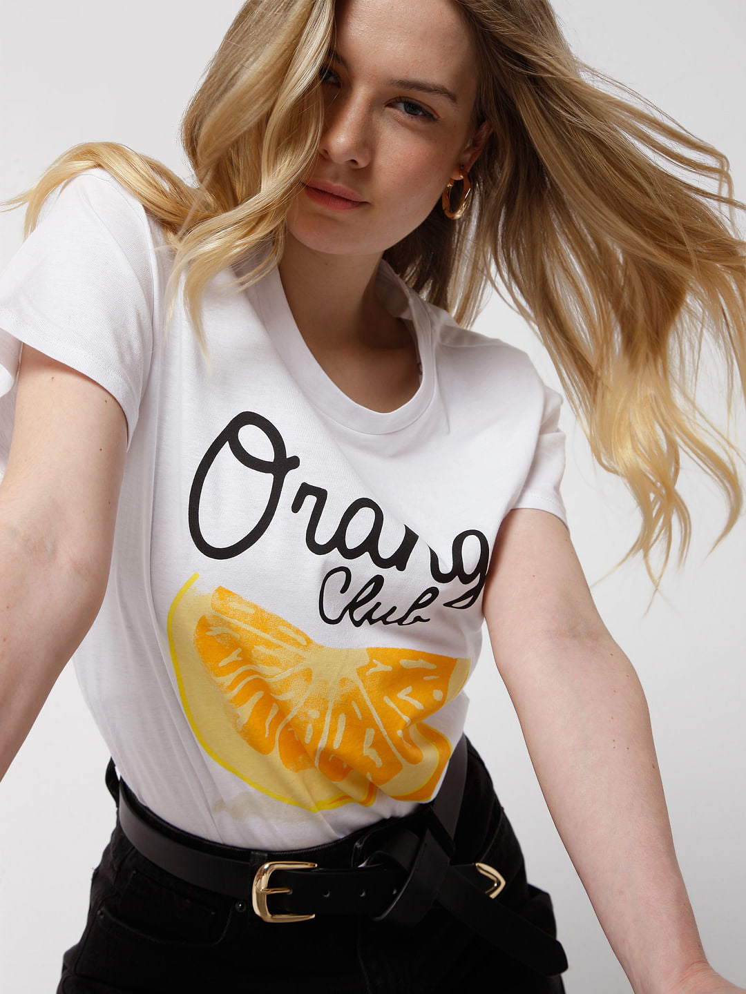 White Graphic Print T-Shirt