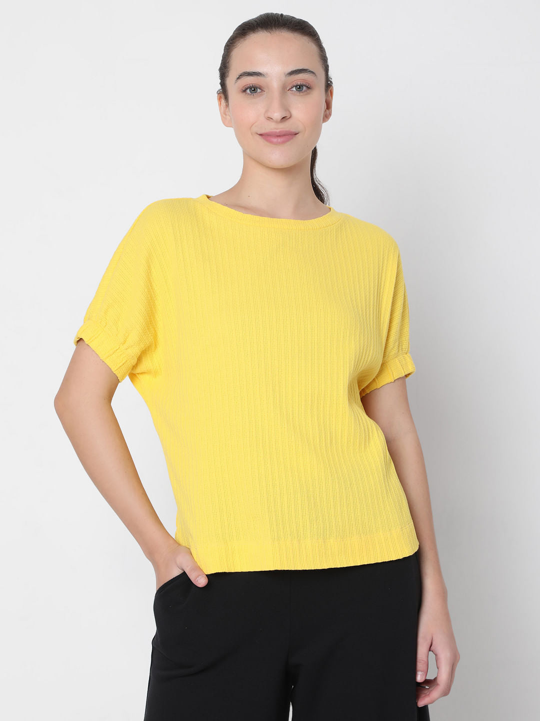 Yellow Textured Top