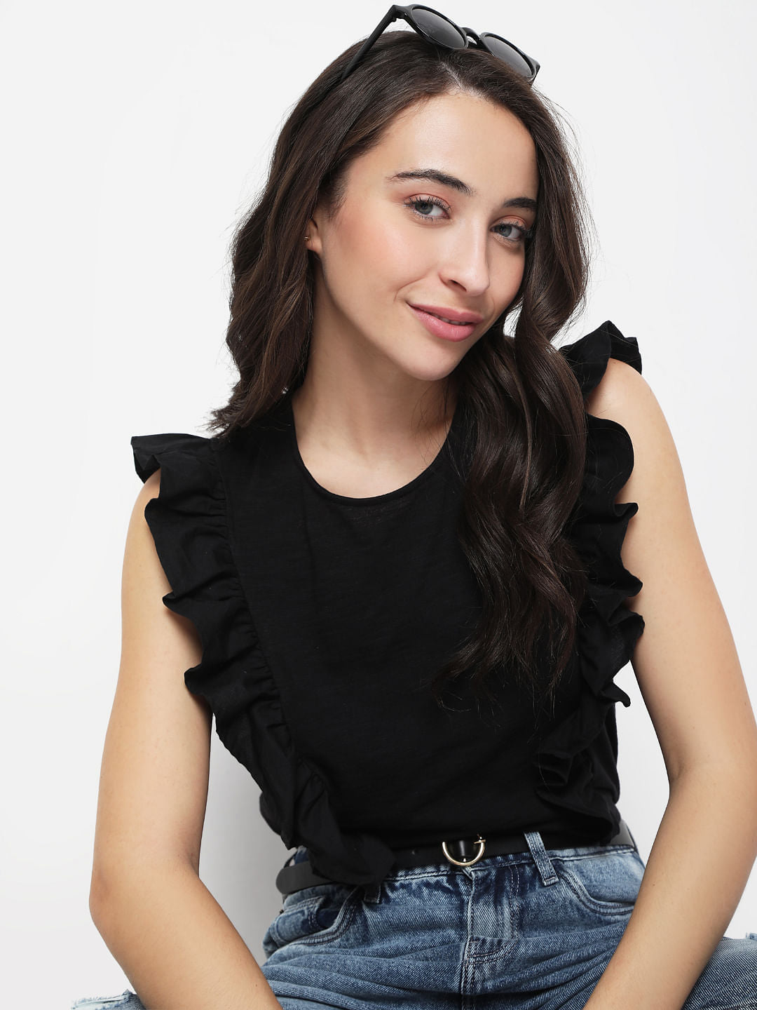 Black Frill Top