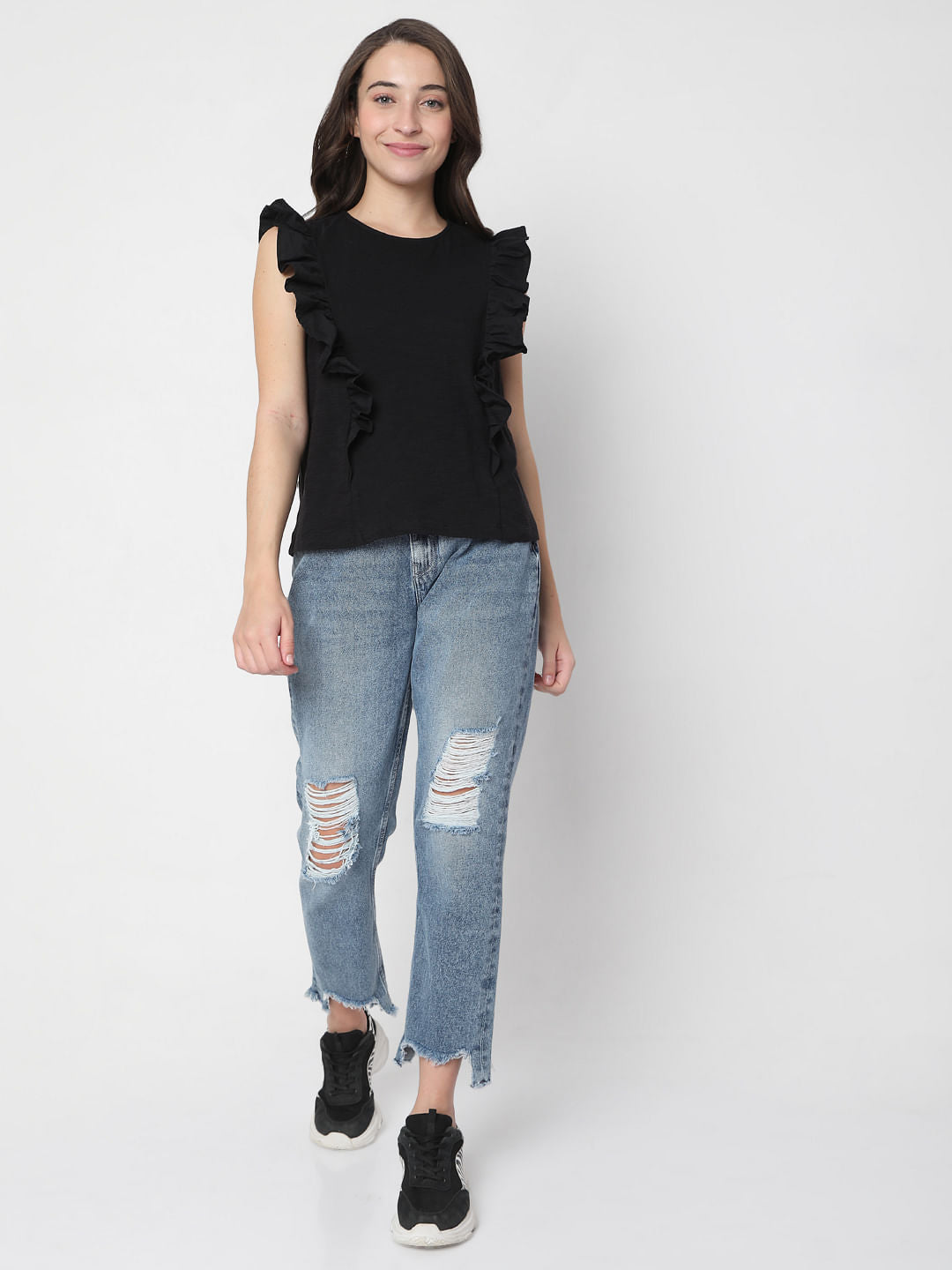 Black Frill Top