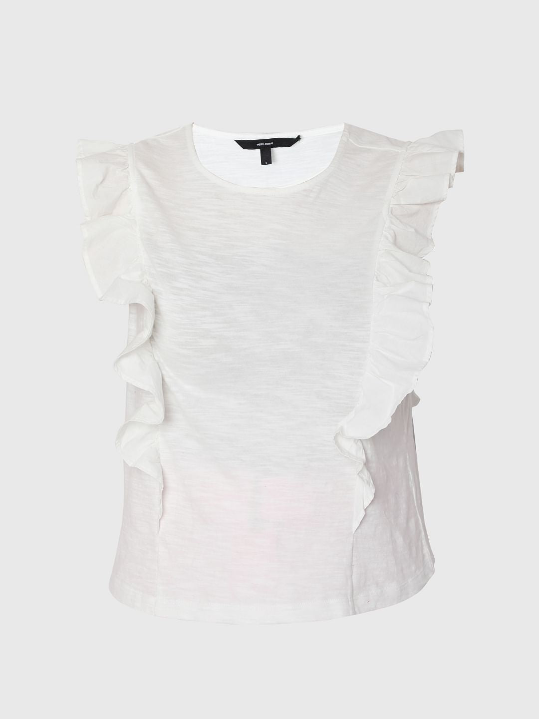 White Ruffle Top