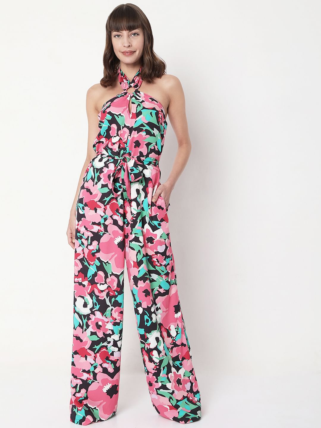 Pink Floral Jumpsuit