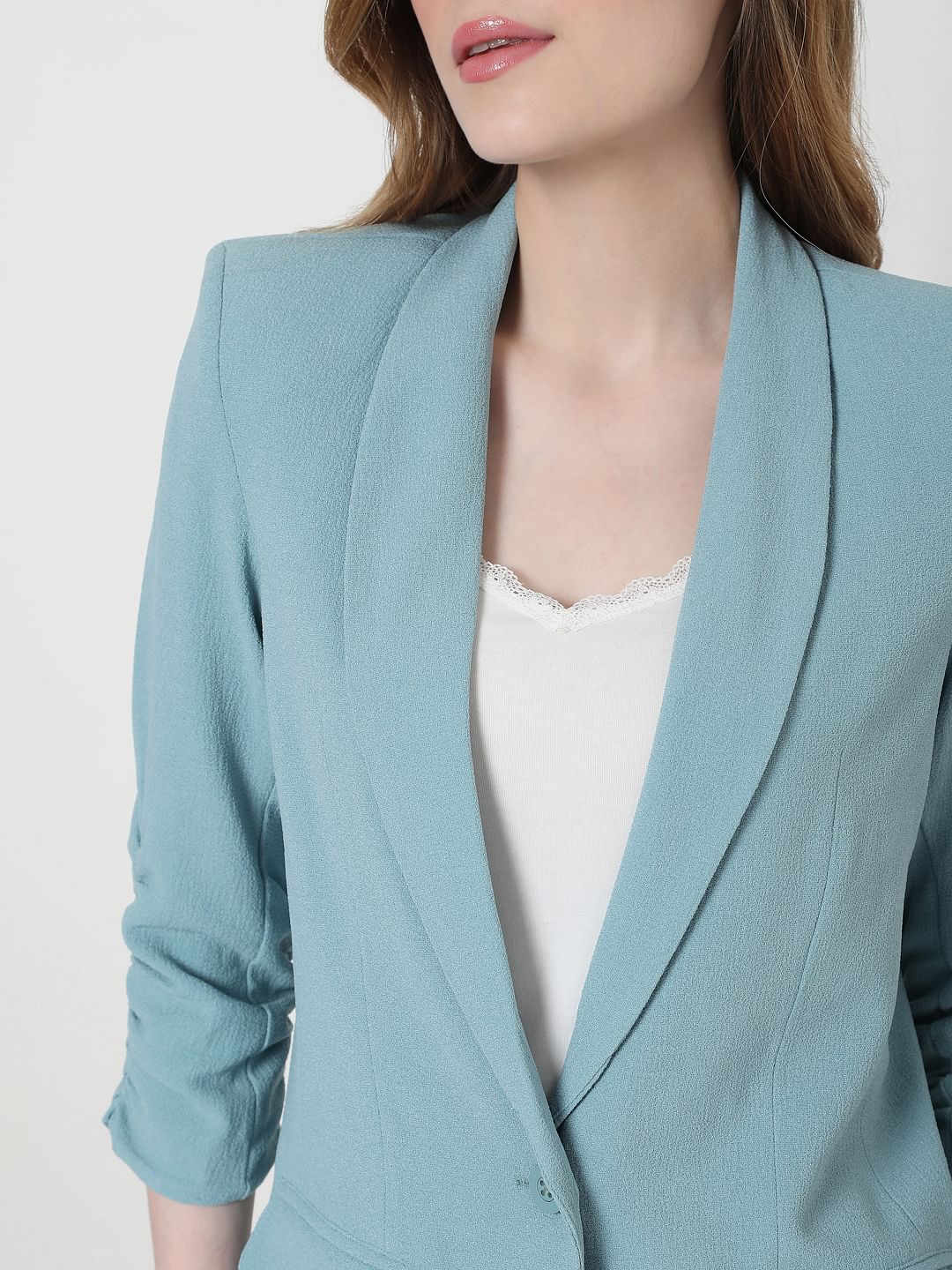Blue Shawl Collar Co-Ord Set Blazer