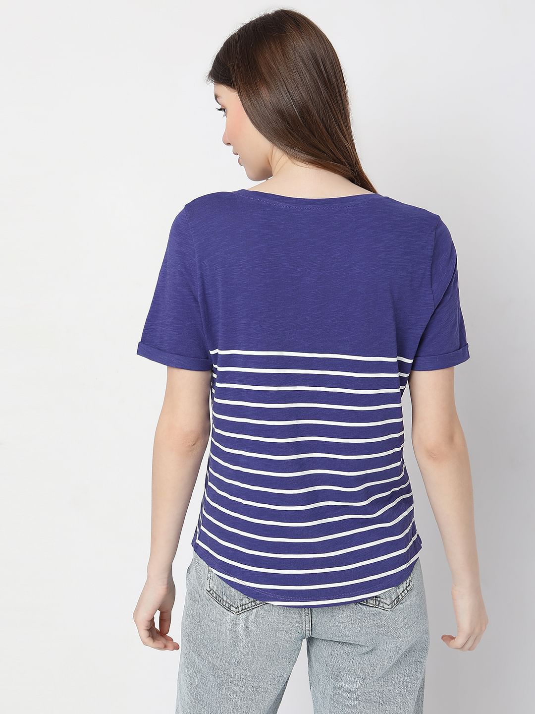 Blue Embroidered T-Shirt