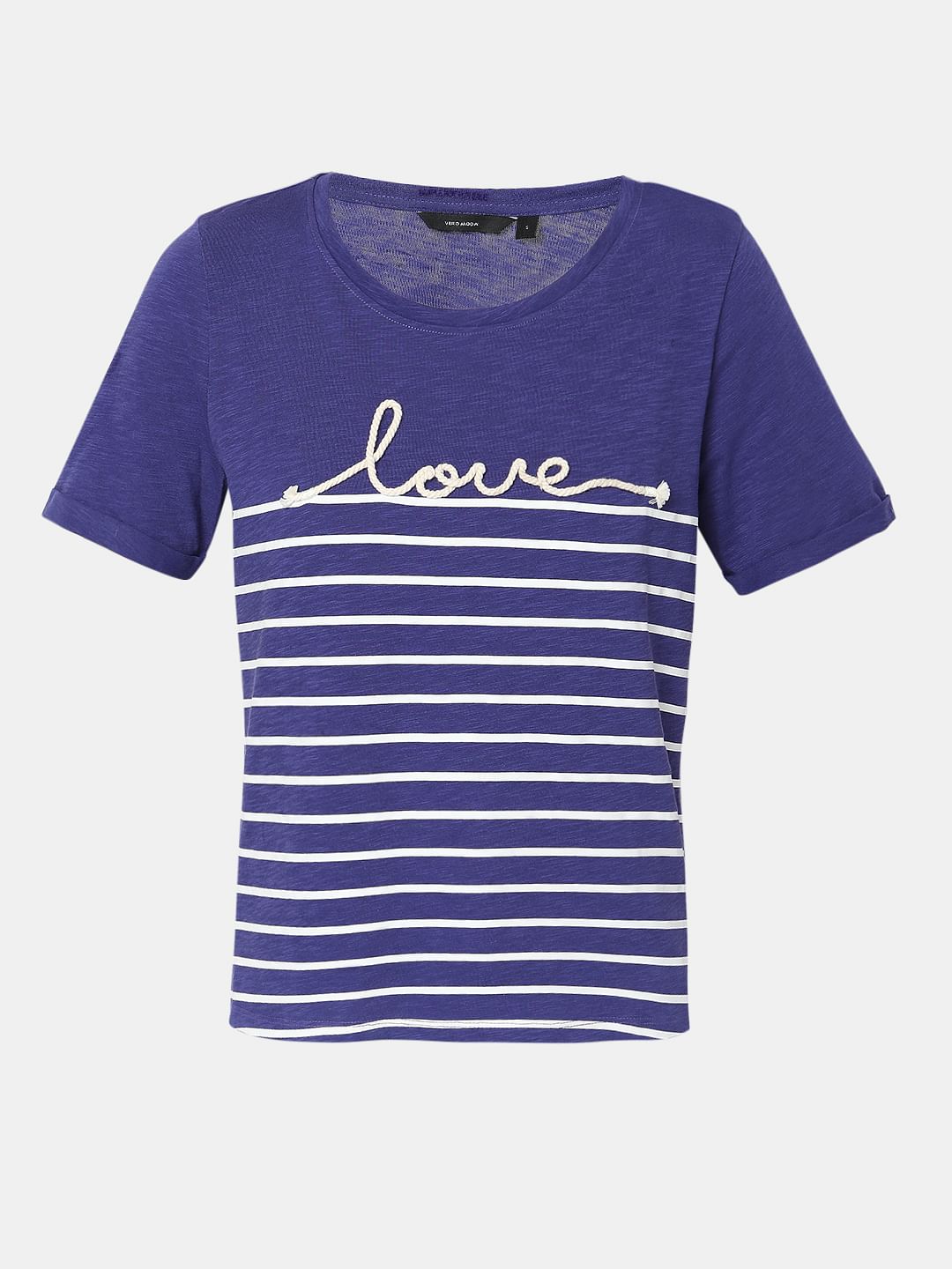 Blue Embroidered T-Shirt