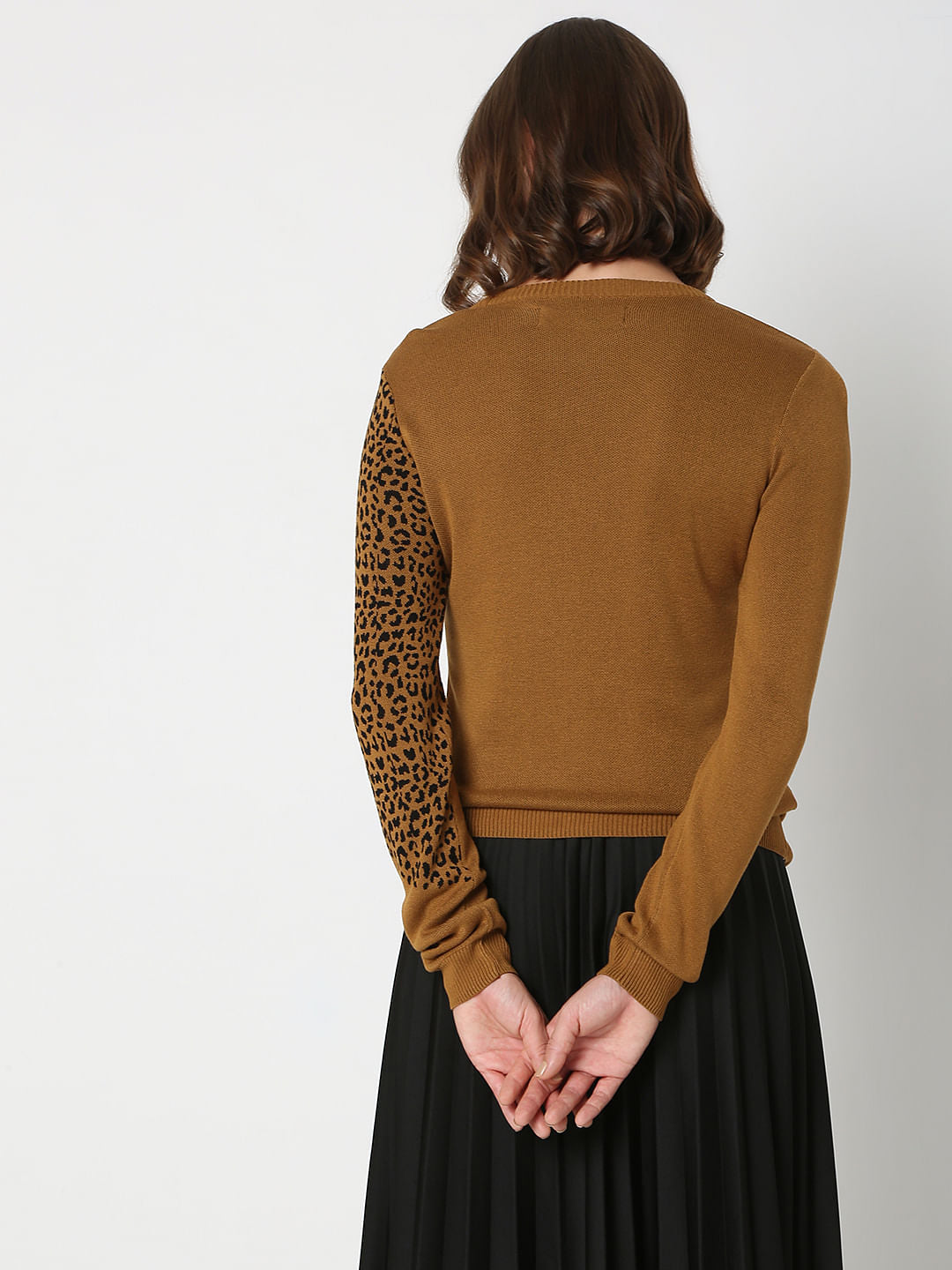 Brown Animal Print Pullover