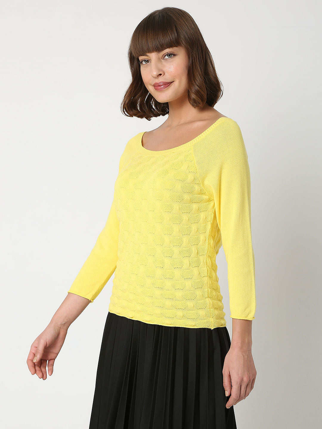 Yellow Jacquard Pullover