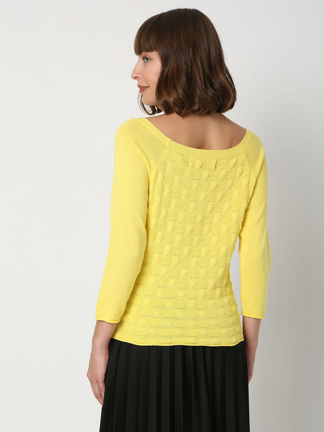 Yellow Jacquard Pullover
