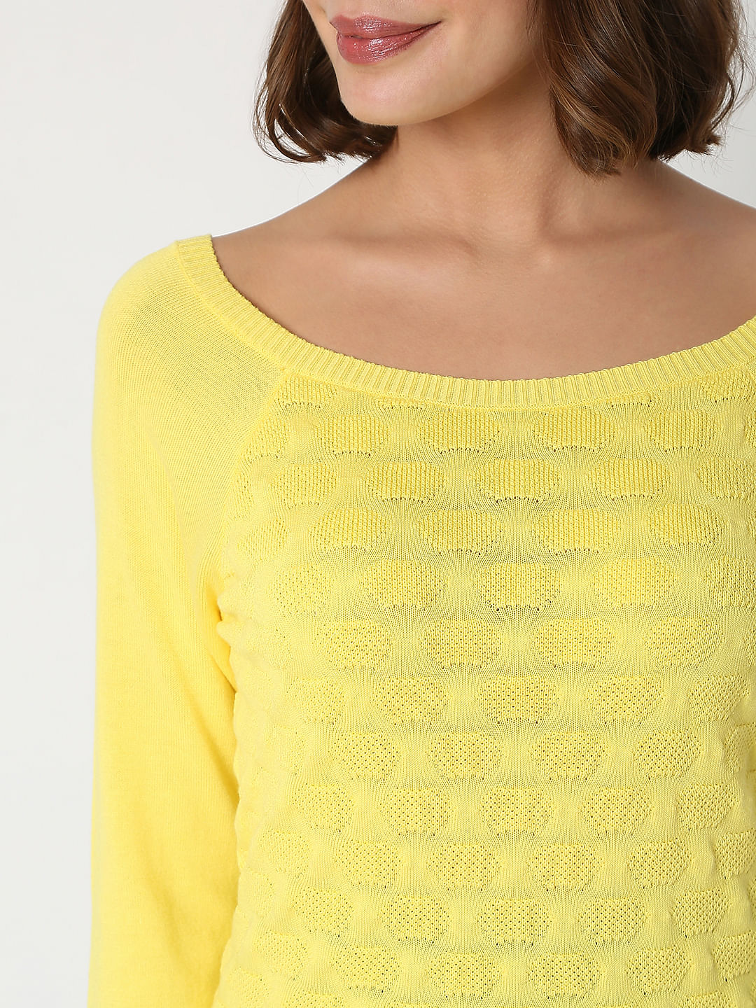 Yellow Jacquard Pullover