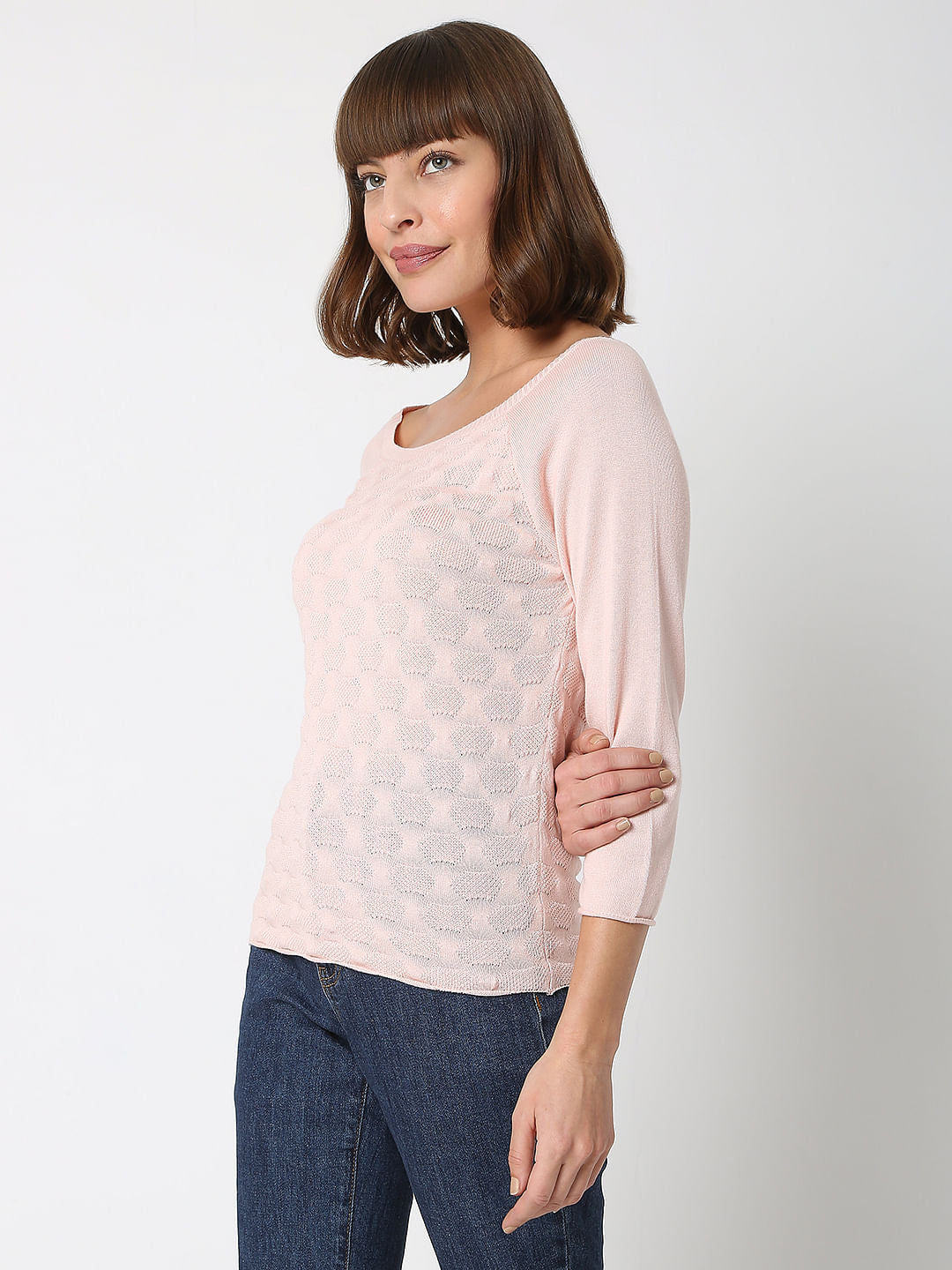 Pink Jacquard Pullover